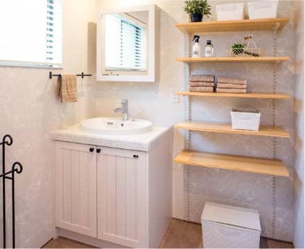 無垢の木の洗面台